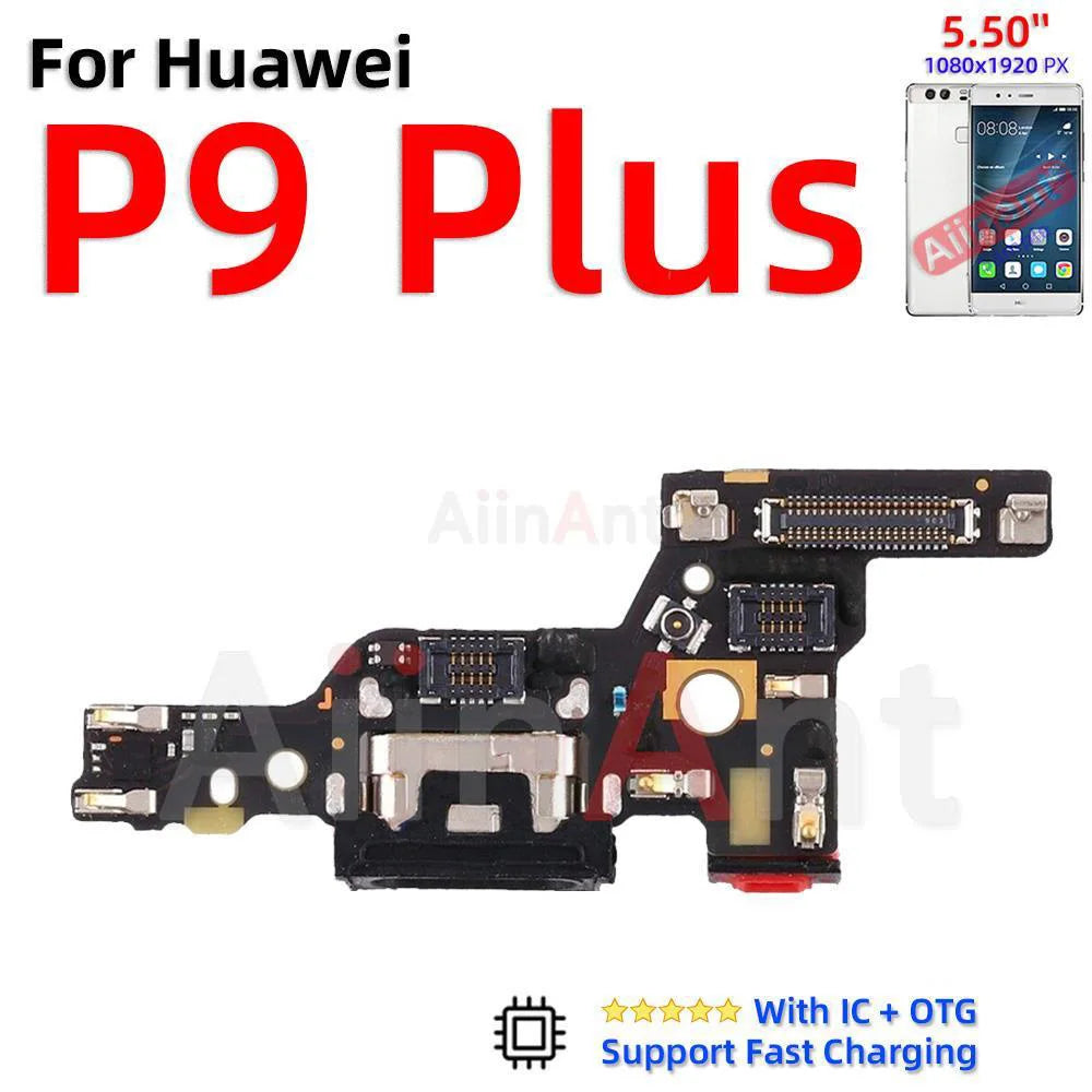 Aiinant Dock USB Charger Connector Mic Charging Port Board Flex Cable For Huawei P8 P9 P10 Lite Plus 2016 2017 Phone Parts
