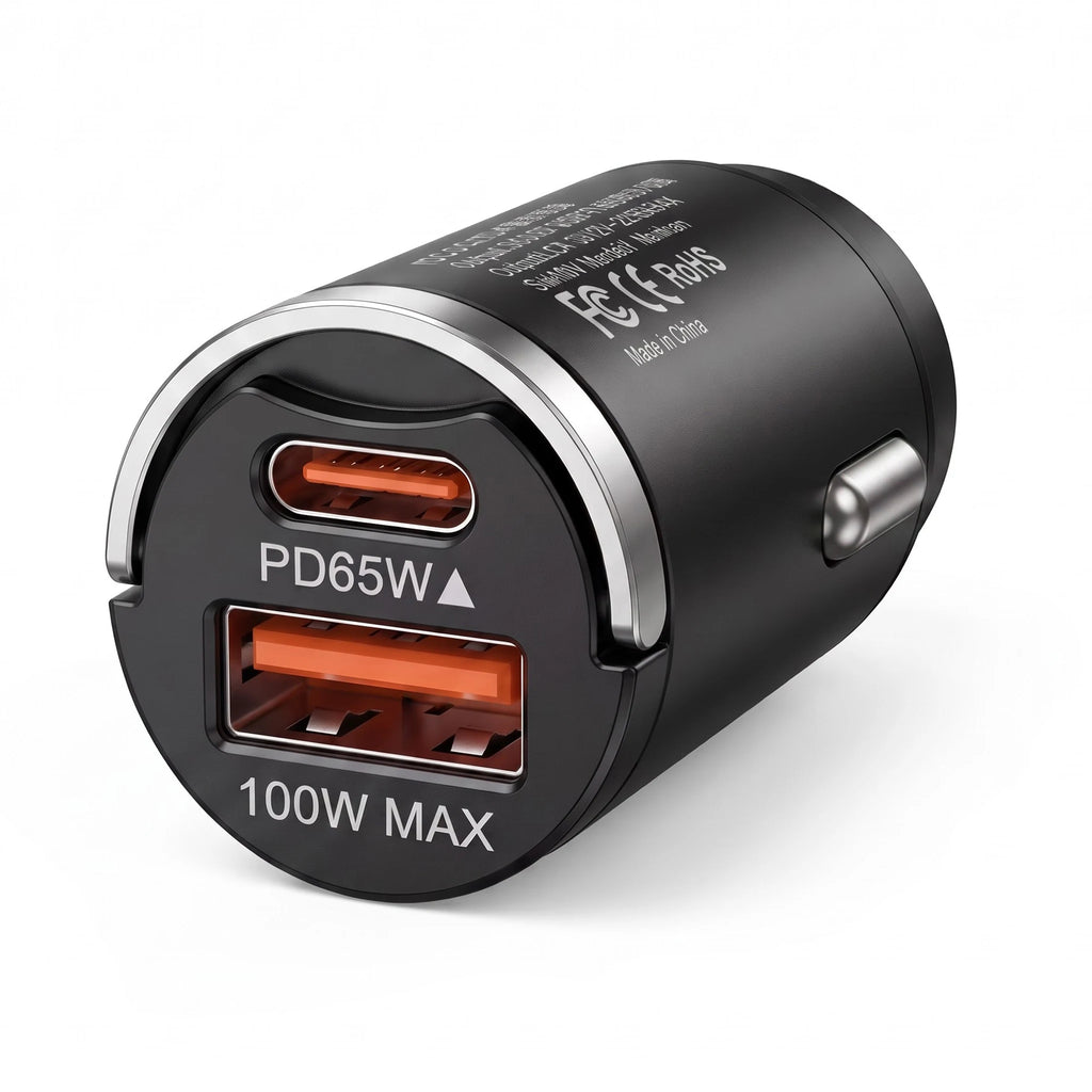 165W Travel Car Charger Dual Port 65W USB C and 100W USB A O
