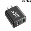 GaN 65W USB C Wall Charger Mobile Phone PD Type C Quick Charger Power Adapter for Samsung Xiaomi iPhone Fast Charging carregador