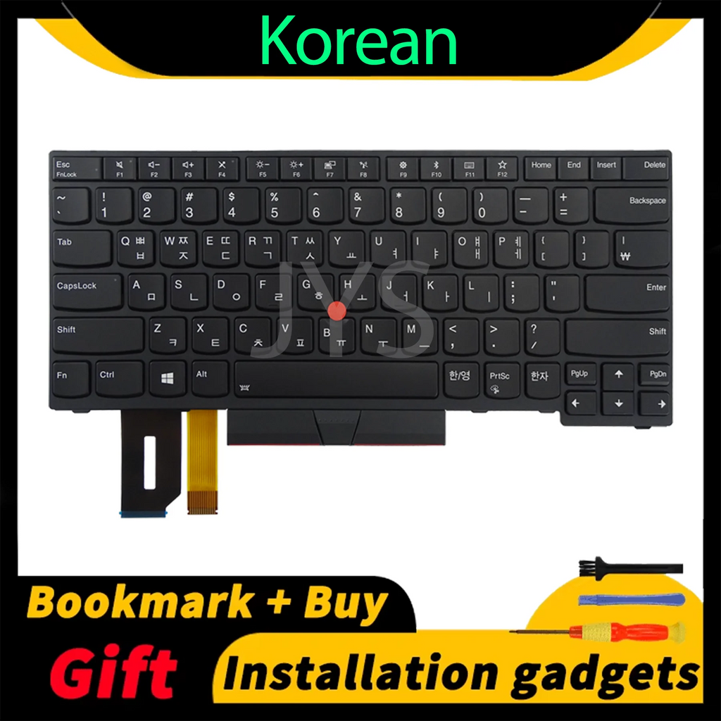 Laptop Replacement Keyboard for Lenovo ThinkPad E480 E490 L380 R480 T480S L490 T490 With Backlight US/UK/Spanish/French Layout