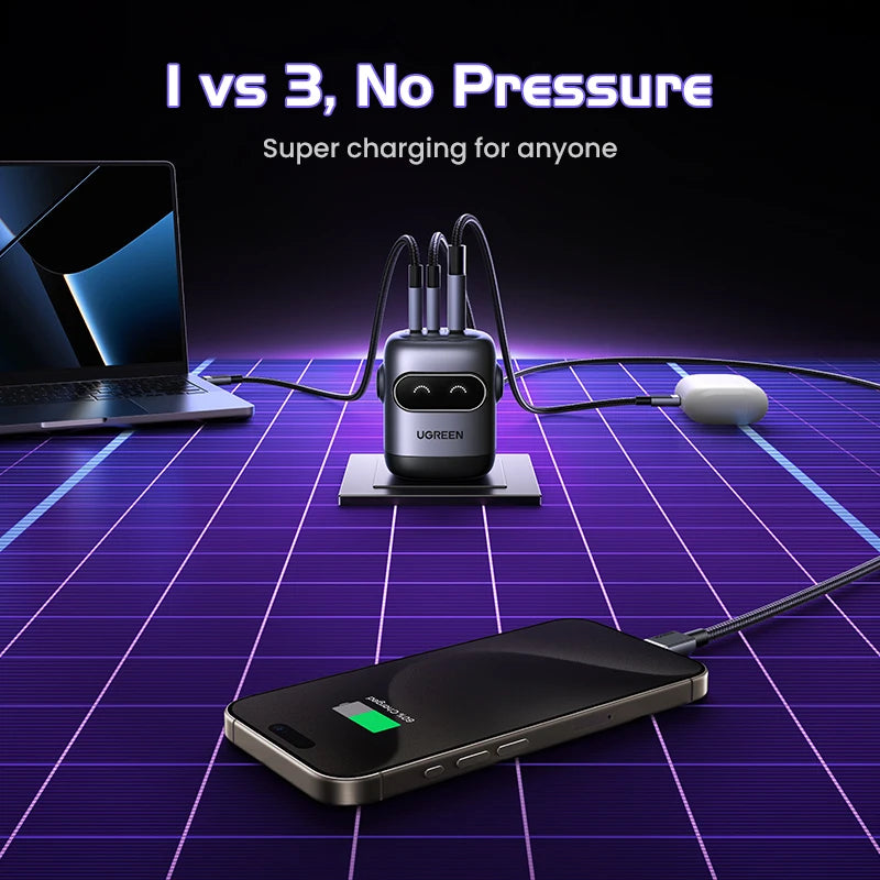 US Plug UGREEN 65W 30W GaN Charger Robot Design QC4.0 3.0 PP