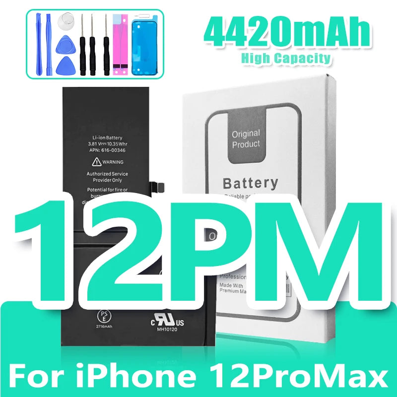 0 Cycle Replacement Battery for iPhone 11 12 13 14 Pro Max Mini High Capacity Phone for Apple iPhone with Free Repair Tools Set