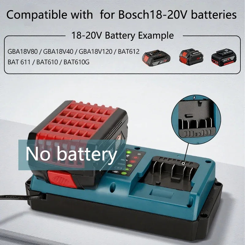For Bosch Dual-Port Replacement Charger For Bosch 18V 20V Li