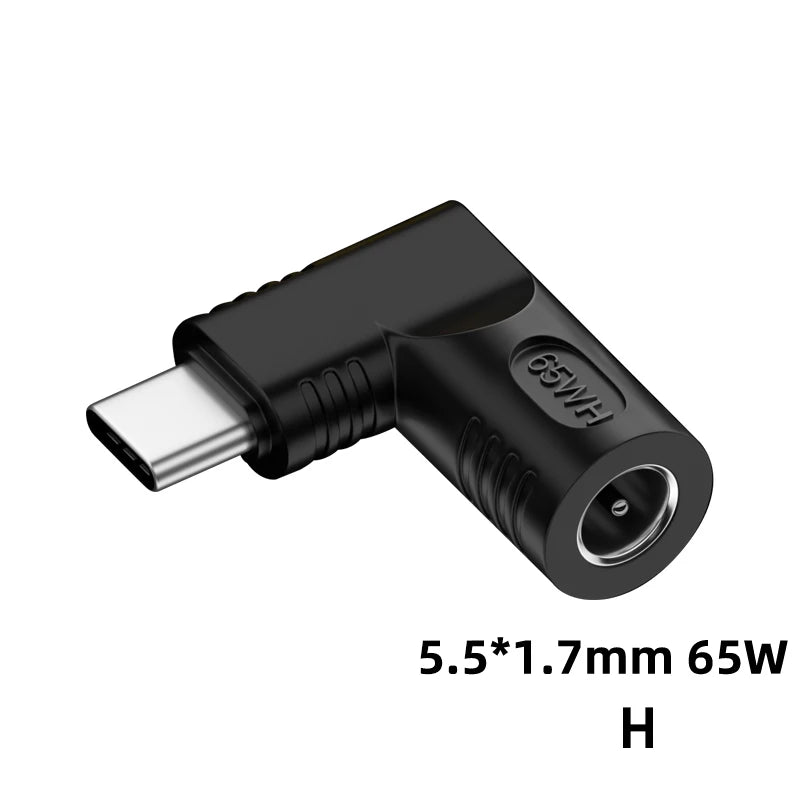 DC to Type C PD Power Jack Connector Universal Laptop Charger to 65W USB C PD Adapter Converter for Macbook POCO Samsung Xiaomi