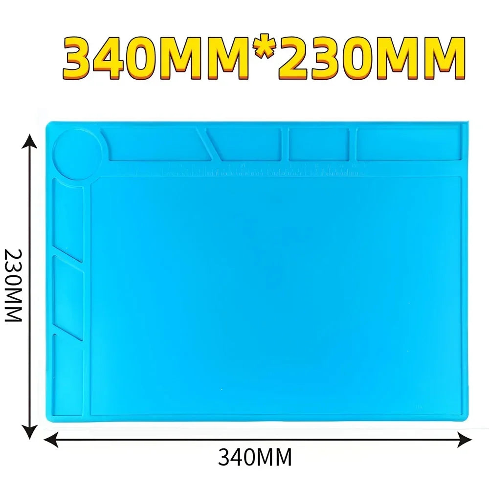 Magnetic Mat Silicone Repair Mat Circuit Board Soldering Pad Heat Resistant 932 F Anti-Static for ESD Iron Phone Repair