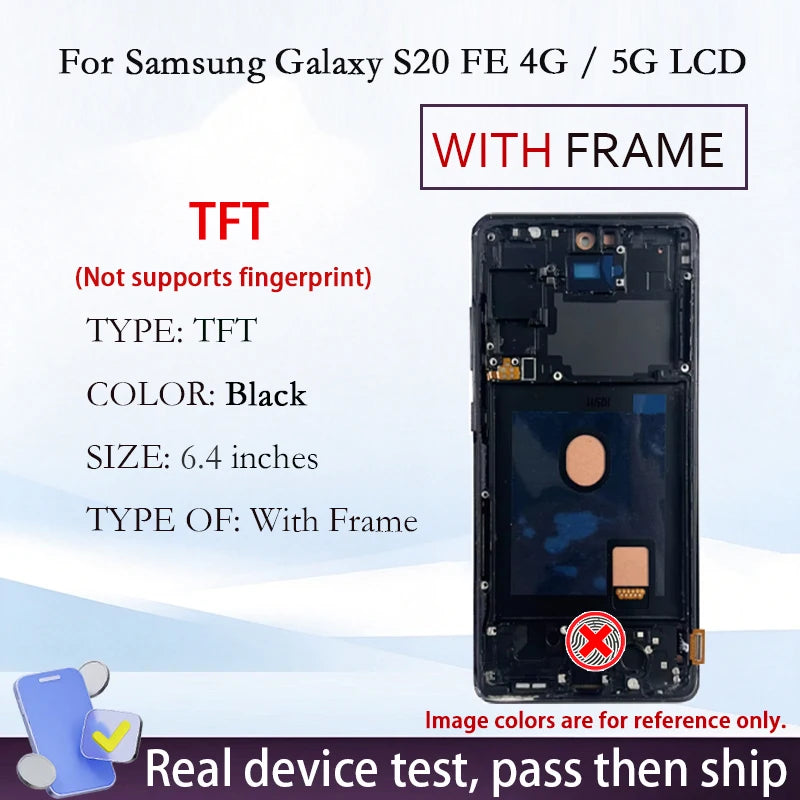 New S20 AMOLED LCD For Samsung Galaxy S20 FE 4G 5G Touch Digitizer Display Assembly Replacement Repair Spare Phone Screen Parts