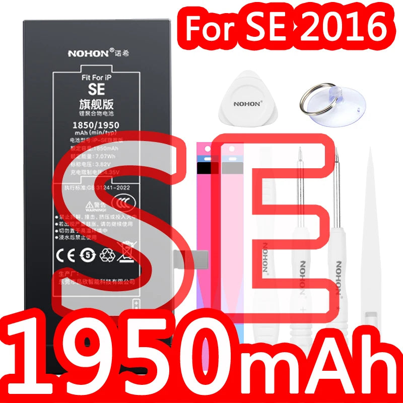 NOHON High Capacity Phone Battery for iPhone 13 13Pro 12 Pro 11 X XR XS 12Mini 13PM 15Pro MAX 14 SE SE2 SE3 Replacement Bateria