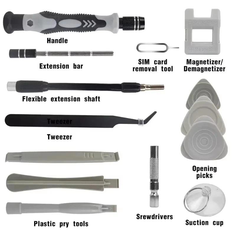 115-in-1 Precision Screwdriver Set with Magnetic Bits - Elec