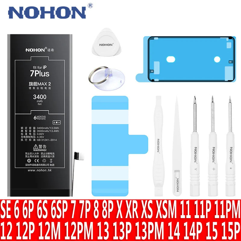NOHON Phone Battery for iPhone 15 14Pro 13Pro MAX 12 11 X XR