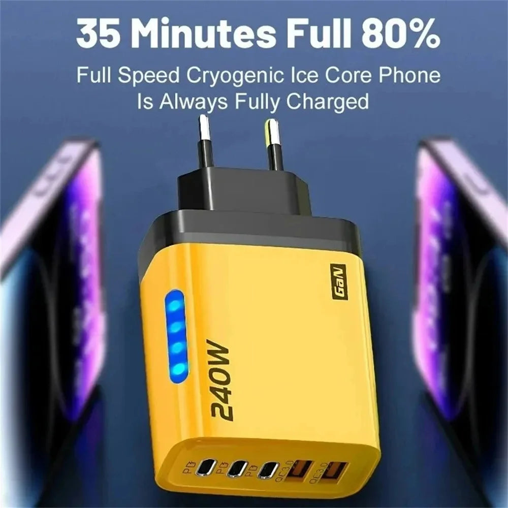 240W USB C Charger Quick Charge QC 3.0 PD Fast Charging Type