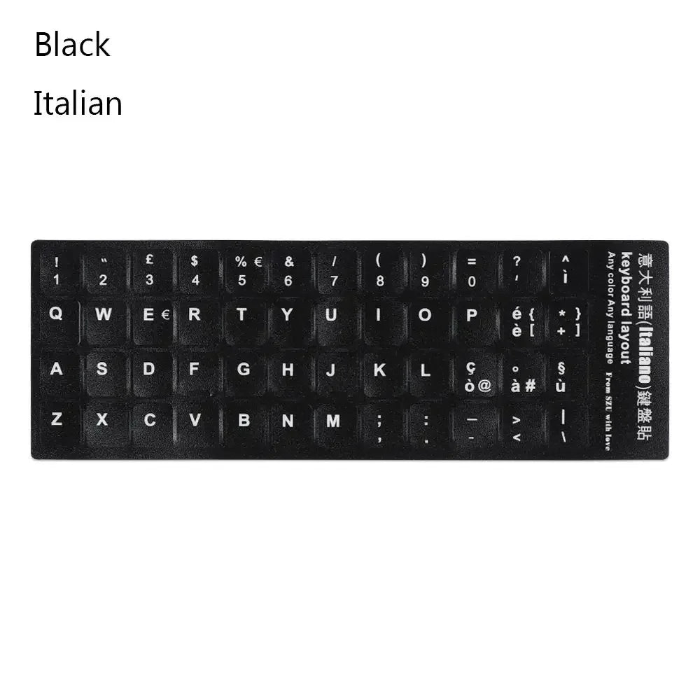 DIY Multi-language Keyboard Stickers Spanish/English/Russian/Deutsch/Arabic/Italian/Japanese Letter Replacement For Laptop PC
