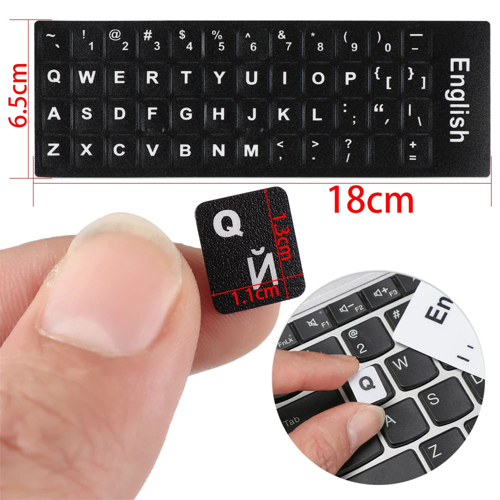 Wear-resistant Keyboard Stickers Spanish/English/Russian/Deu