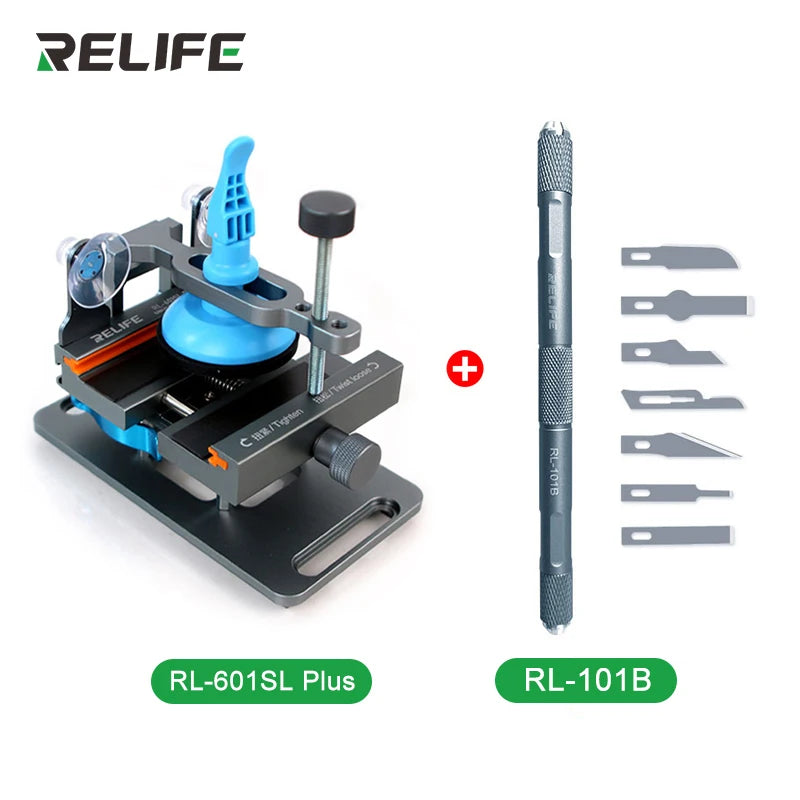 RELIFE RL-601S Plus 2 in 1 Universal Mobile Phone Heat-free Screen Back Cover Disassembly Separation 360 Rotation Repair Fixture