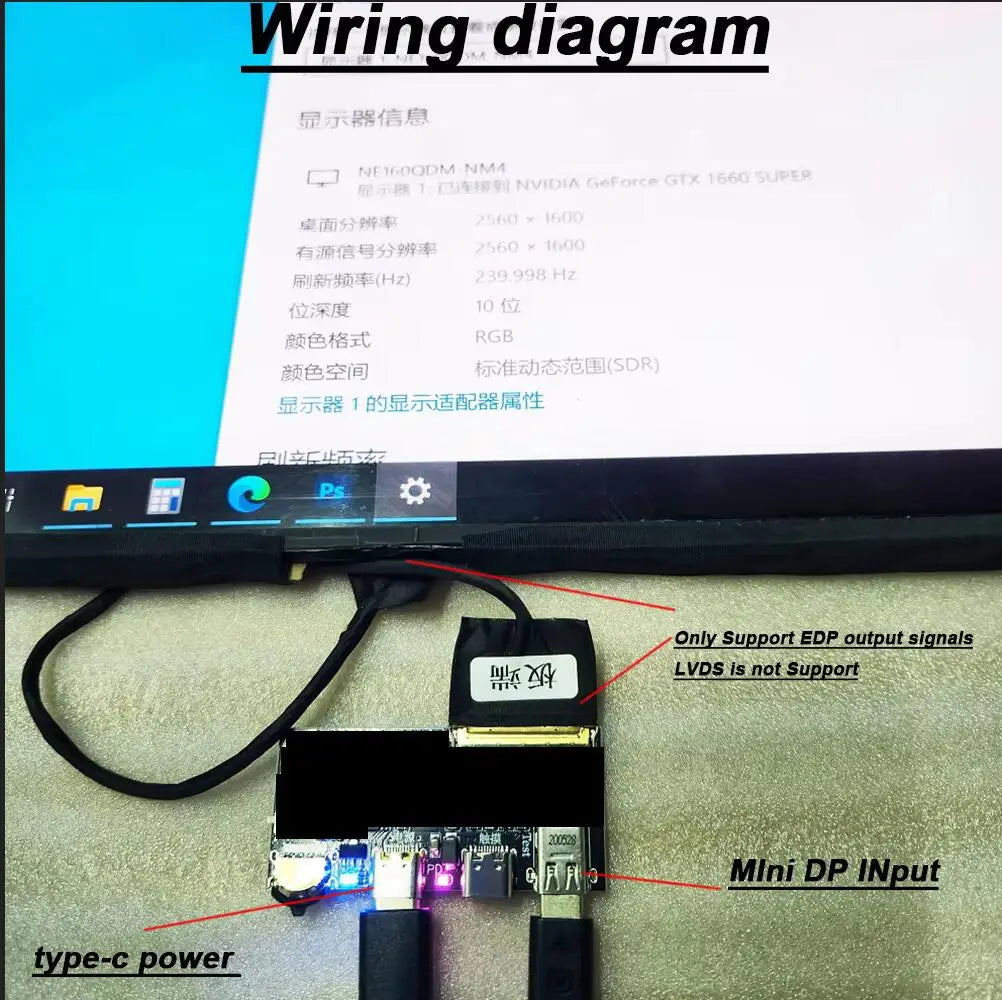 2K 4K DP to EDP Driver Board EDP Signal Adapter 144HZ 60HZ L