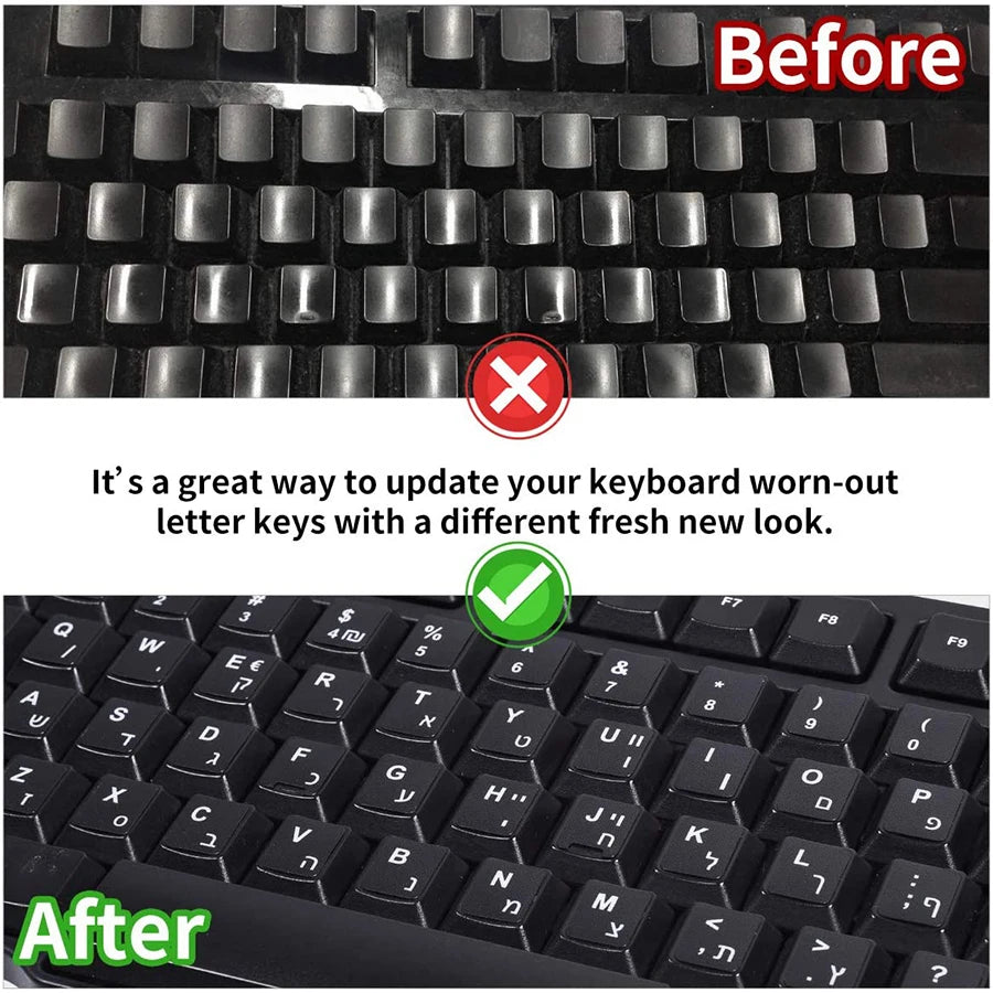 Keyboard Letters Replacement Sticker English/Korean/Spanish/
