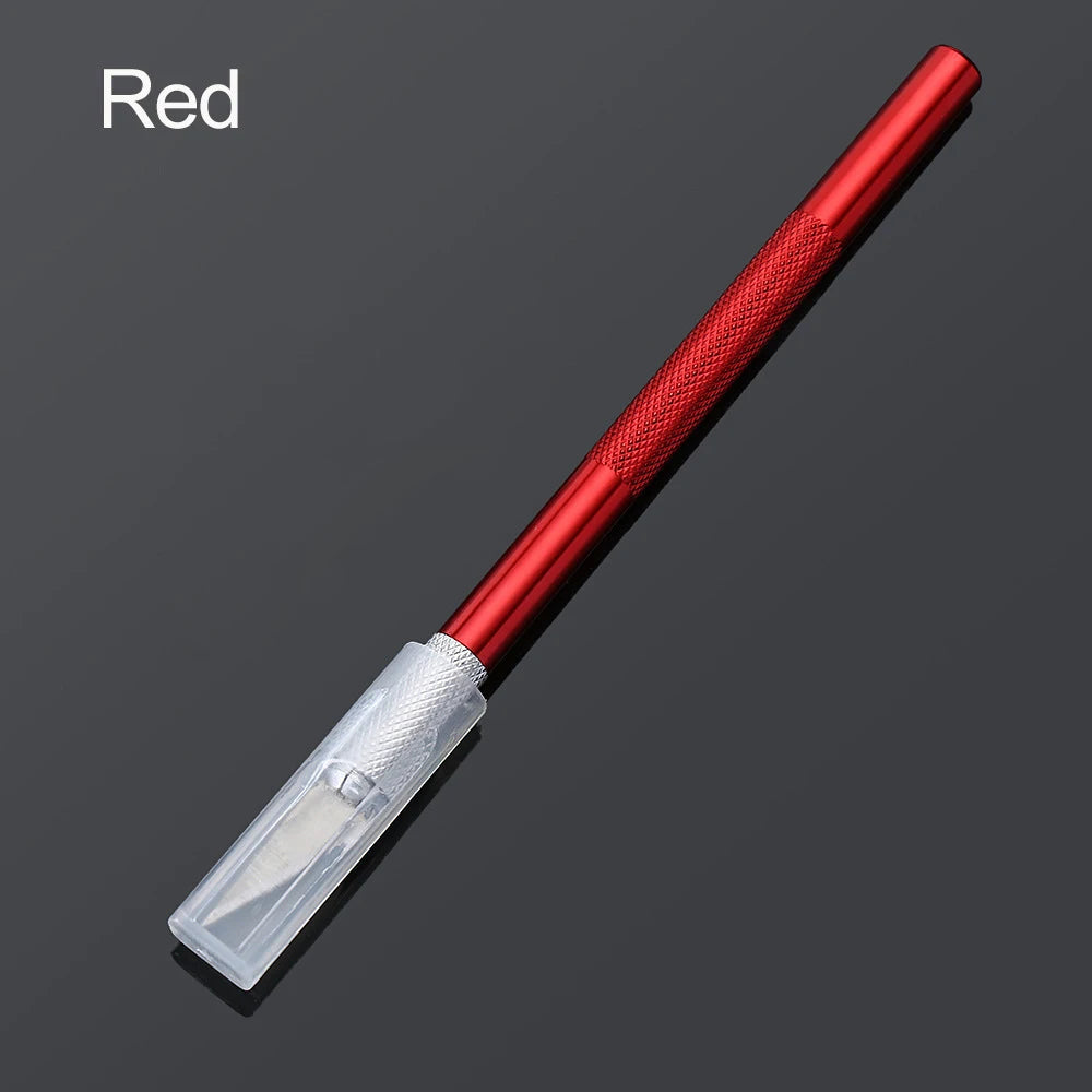 Non-Slip Metal Scalpel Knife Tools Kit Cutter Engraving Craft Knives + 5pcs Blades Mobile Phone PCB DIY Repair Hand Tools