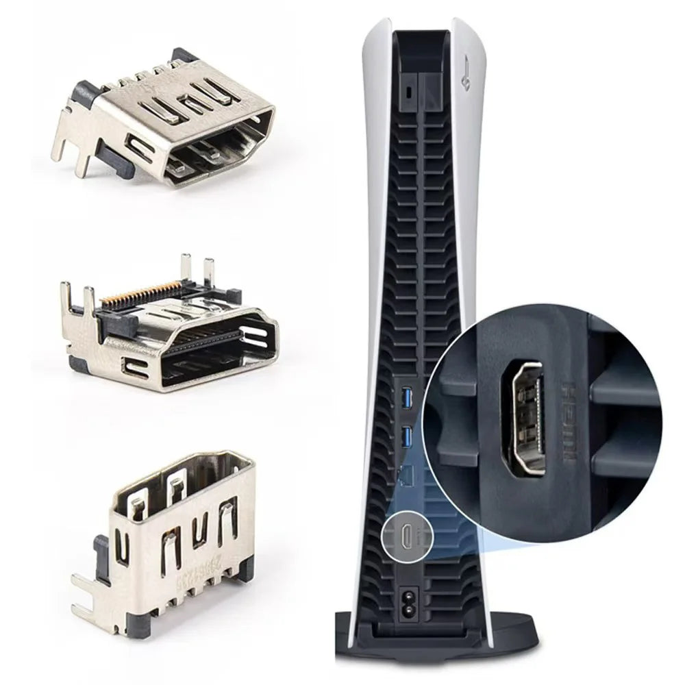 5PCS Replacement For PS5 HDMI-compatible Port Socket Interfa