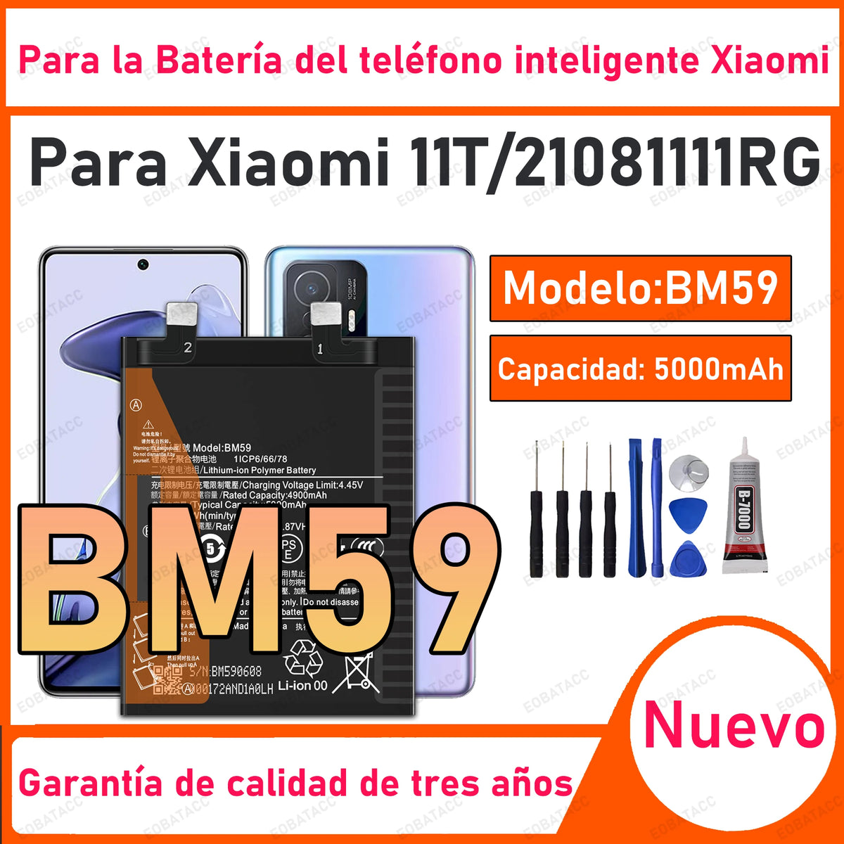 100% New High Quality BM59 Battery For XIAOMI 11T/21081111RG