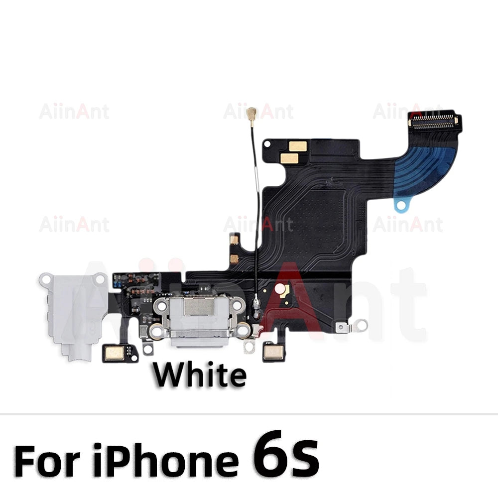 AiinAnt Dock USB Mic Board Charger Connector Fast Charging Port Flex Cable For iPhone 5s 6 6s Plus SE 2 3 2020 2022 Phone Parts