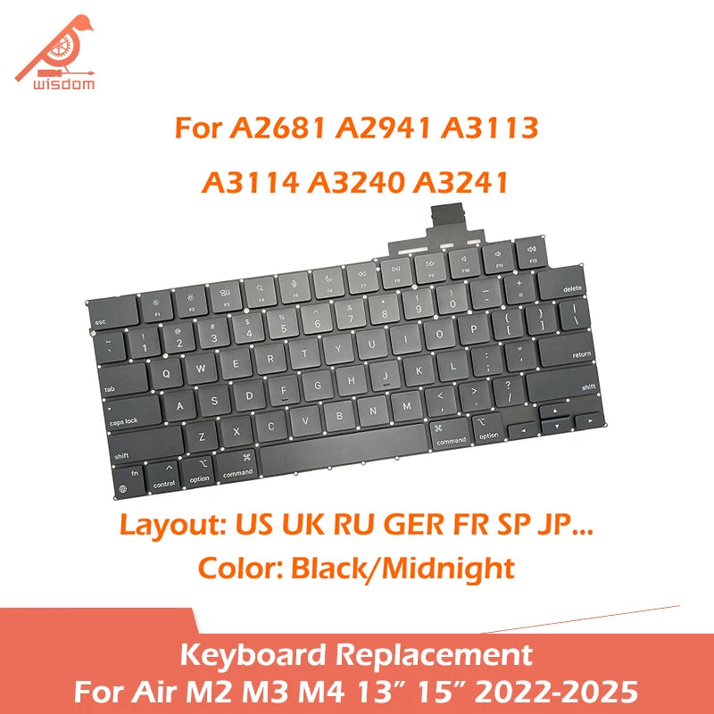 Laptop A2681 A2941 A3113 A3114 A3240 A3241 Keyboard For Macb