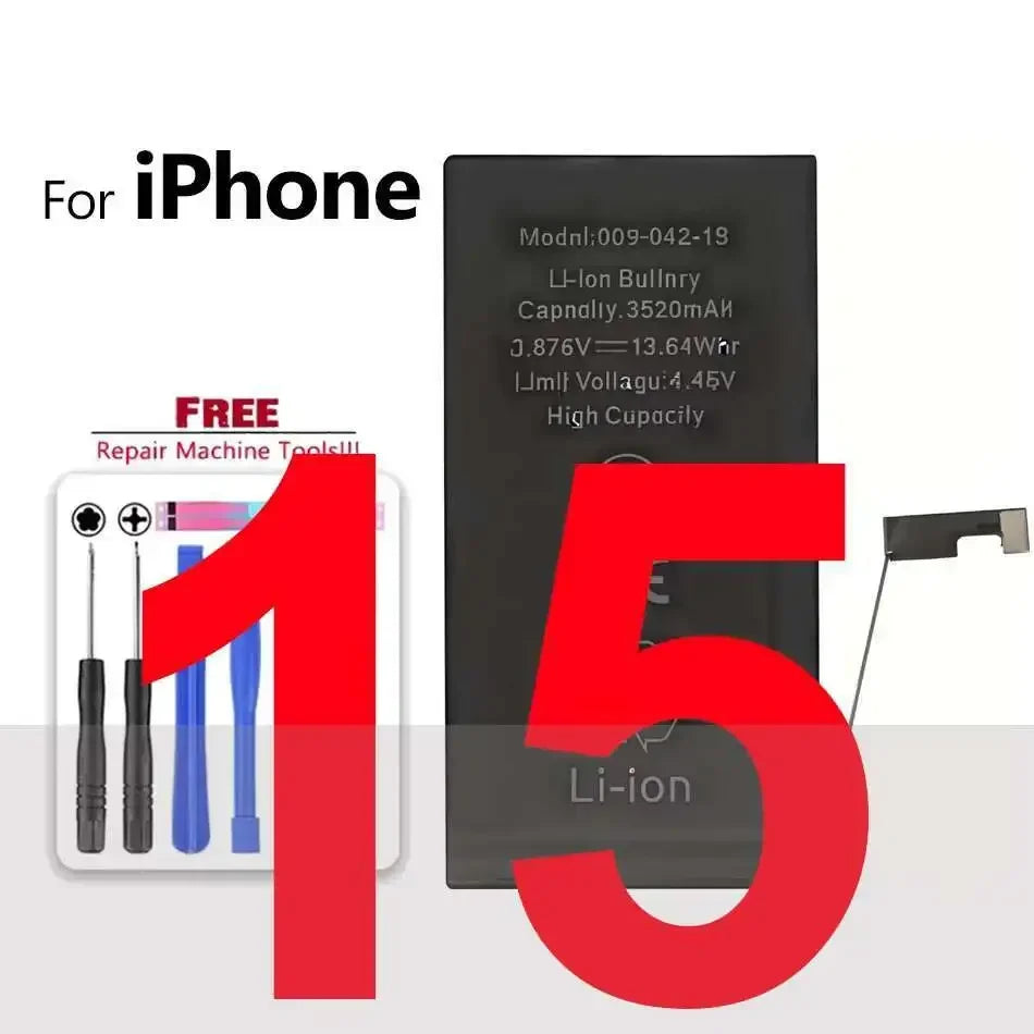 Li-ion Battery For iPhone 11 12 13 14 15 Pro Max Mini Plus SE X XR XS Max 12mini 13pro 13promax Replacement Phone Batteries