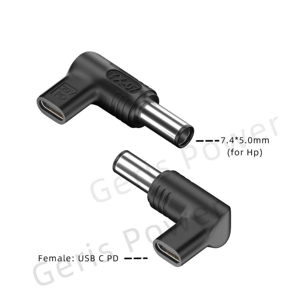 65W 90W 100W USB Type C PD to DC 4.5x3.0 7.4x5.0 4.0x1.35 5.5x2.5 5.5x1.7 3.0x1.1mm Laptop Charger Converter for Lenovo Asus Hp