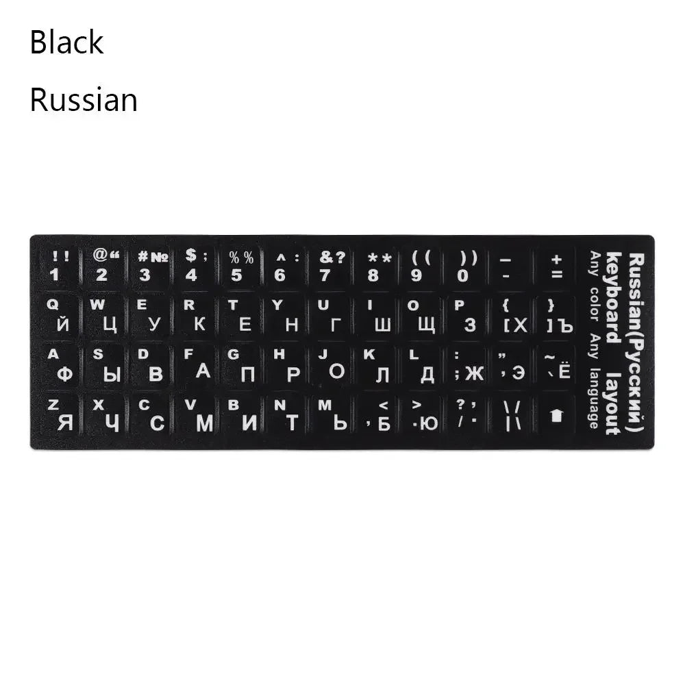 DIY Multi-language Keyboard Stickers Spanish/English/Russian/Deutsch/Arabic/Italian/Japanese Letter Replacement For Laptop PC