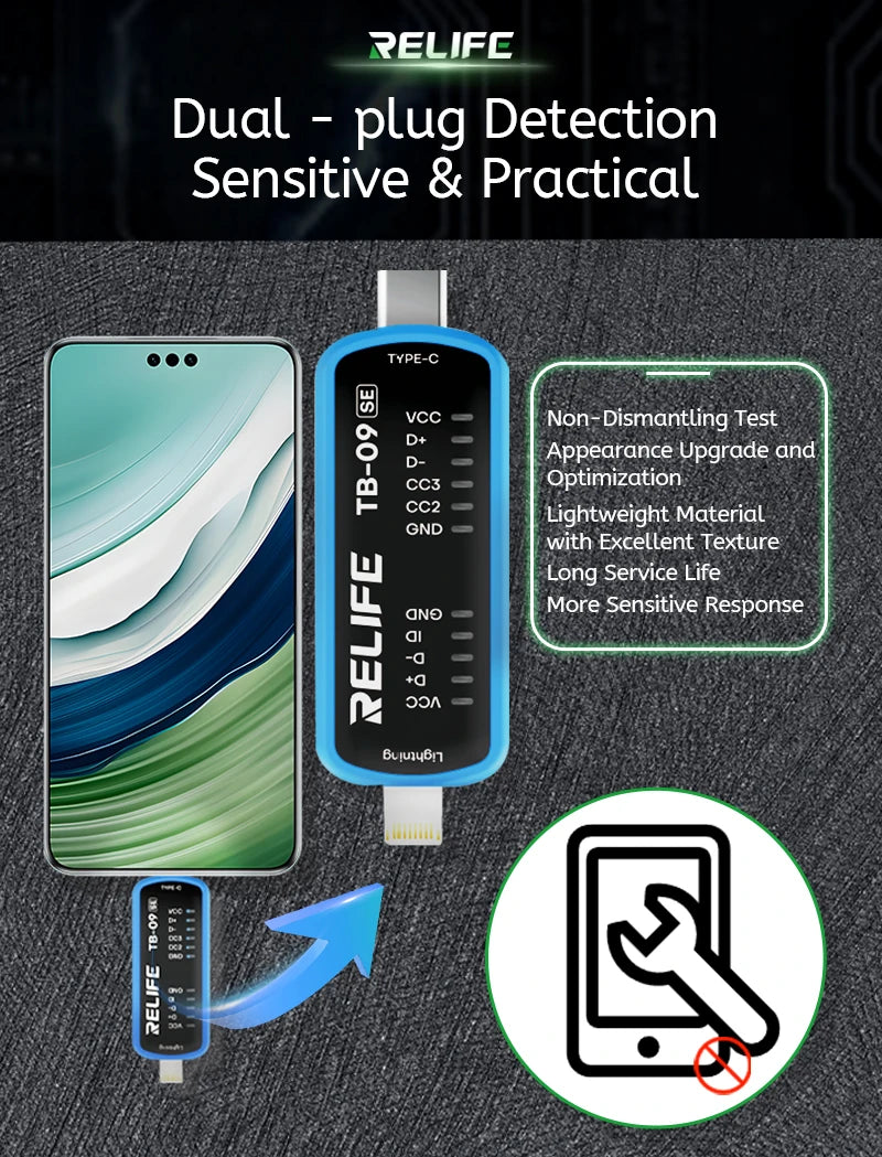 RELIFE TB-09 SE Simple Tail Insertion Tester No need to Disa