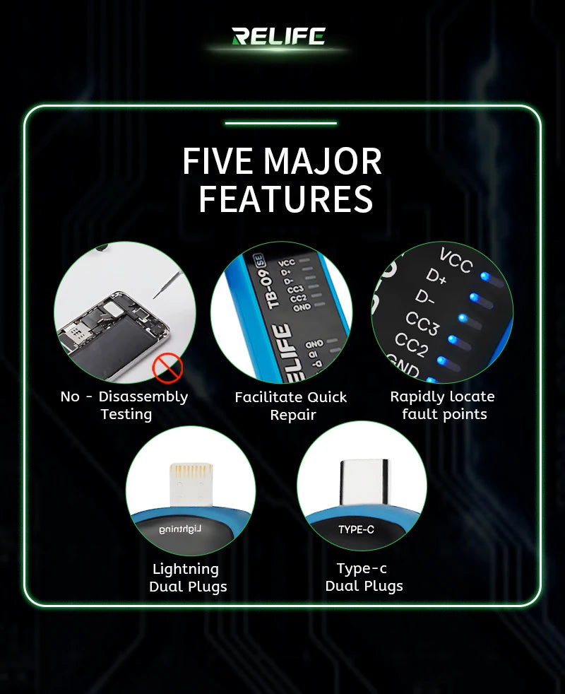 RELIFE TB-09 SE Simple Tail Insertion Tester No need to Disa