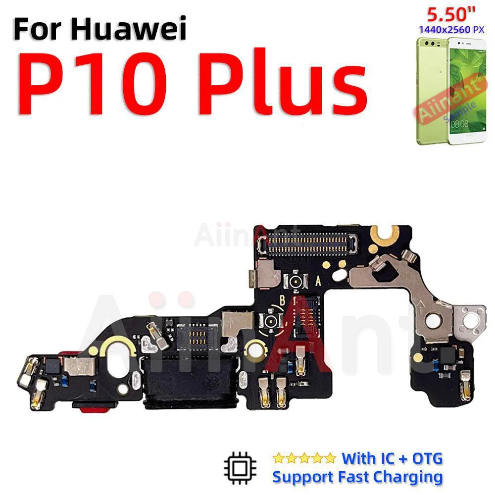 Aiinant Dock USB Charger Connector Mic Charging Port Board Flex Cable For Huawei P8 P9 P10 Lite Plus 2016 2017 Phone Parts