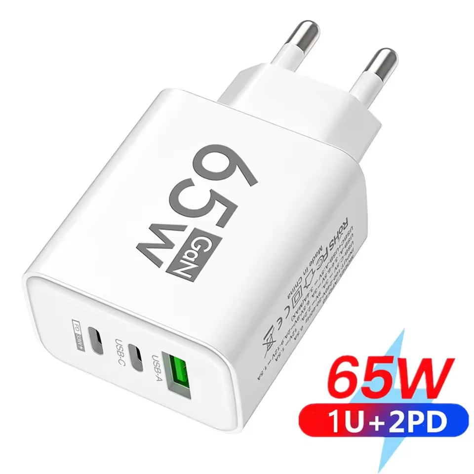 GaN PD 65W USB High Speed Charger For iPhone Samsung Huawei 