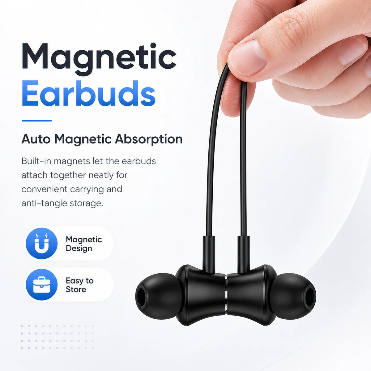 Bluetooth 5.4 Neckband Wireless Earbuds with Mic 100H Standb