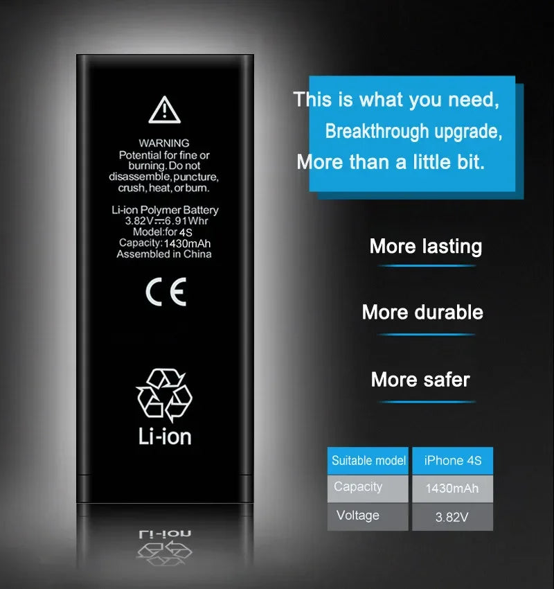 XDOU Battery For IPhone 4S 4GS IPhone4S IPhone4GS 1430mAh Ph