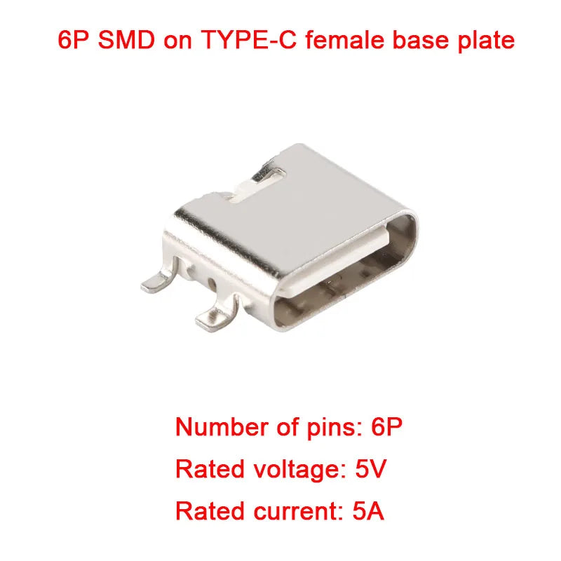 10Pcs/5Pcs USB Connector Type C Female Charging Port Jack 2/6/16 Pin Type-C Socket PCB Soldering SMD SMT DIY Repair Adapter