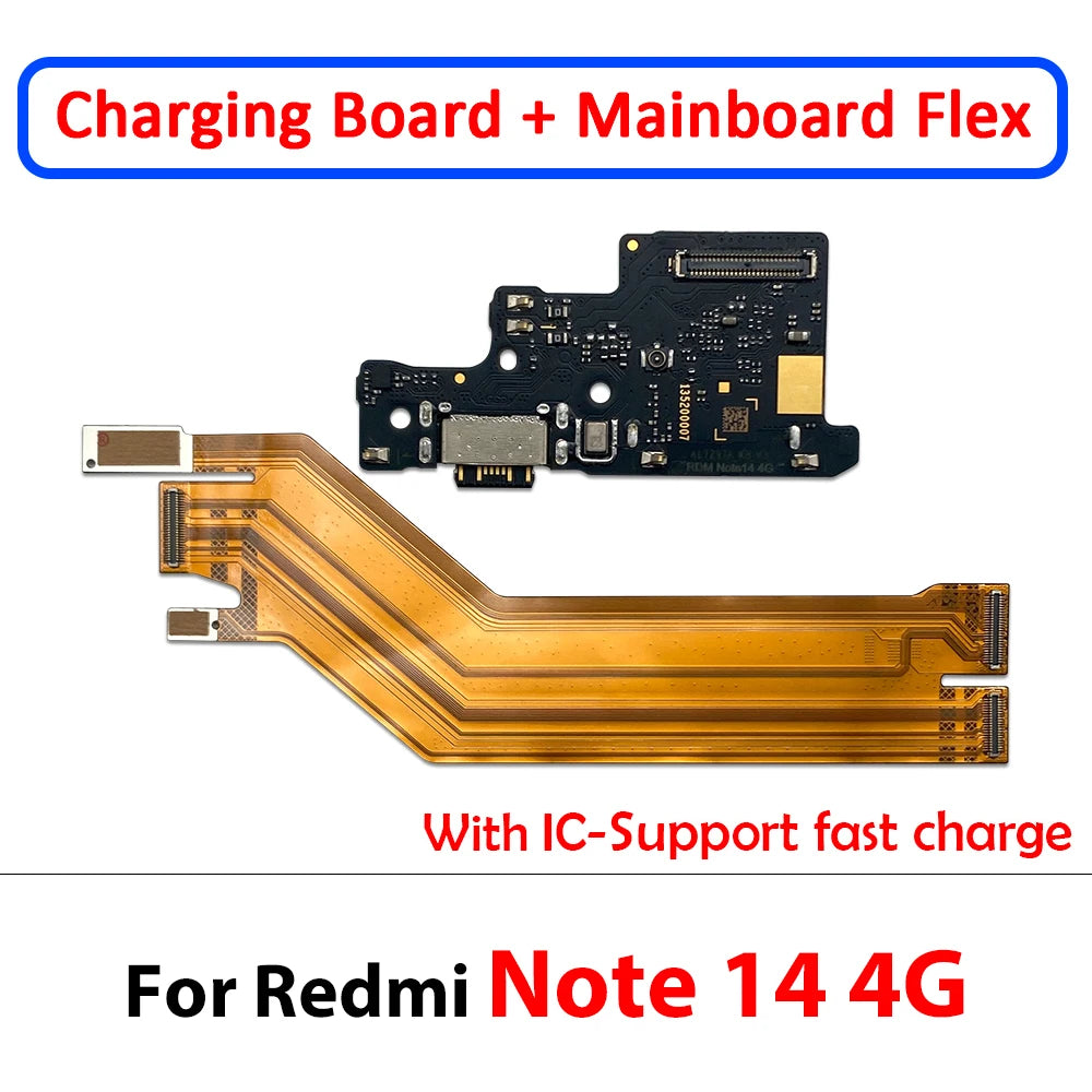 NEW For Xiaomi Redmi Note 14 5G 4G 14 Pro Plus USB Charger Connector Charging Port Micro Board Main LCD Flex Cable Replacement