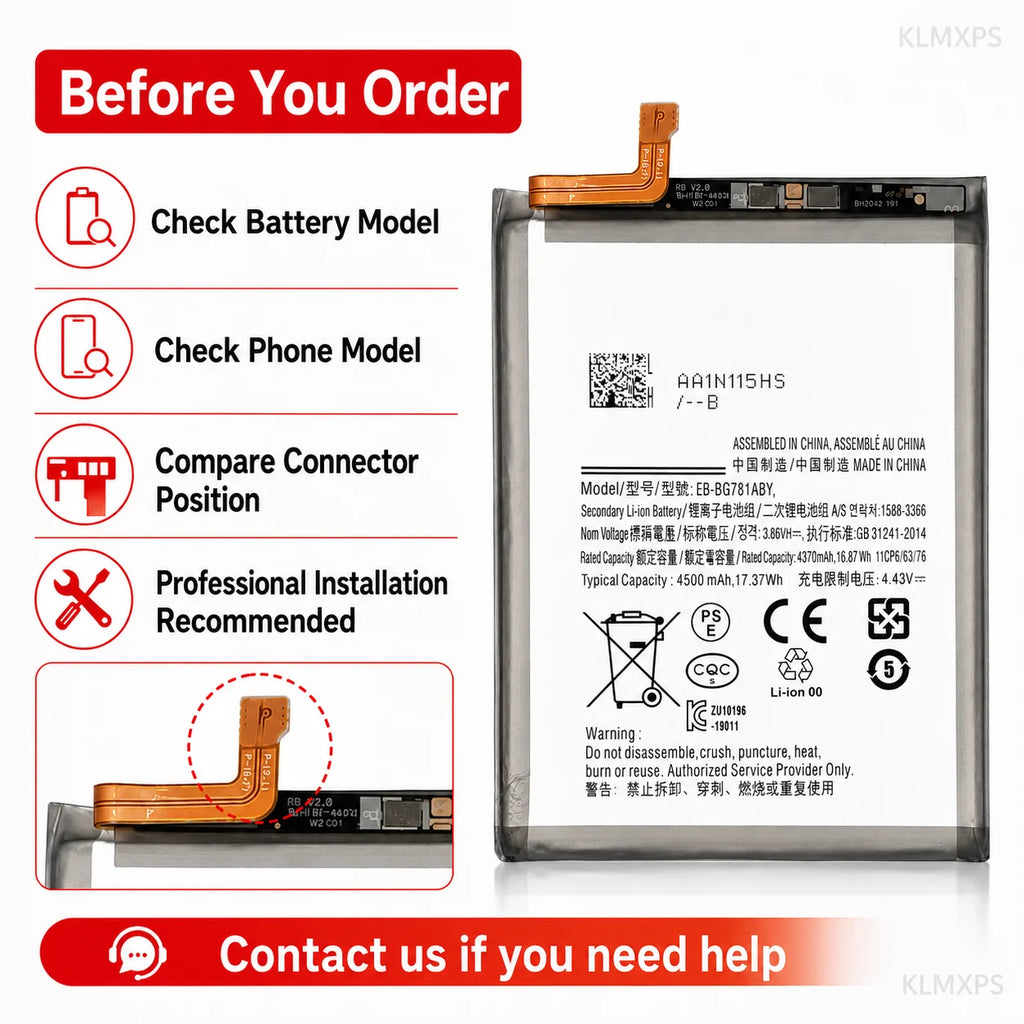 Mobile Phone Replacement Battery for Samsung SM-G781 SM-A526
