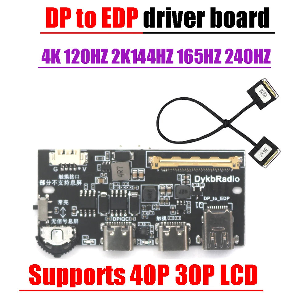 2K 4K DP to EDP Driver Board EDP Signal Adapter 144HZ 60HZ L
