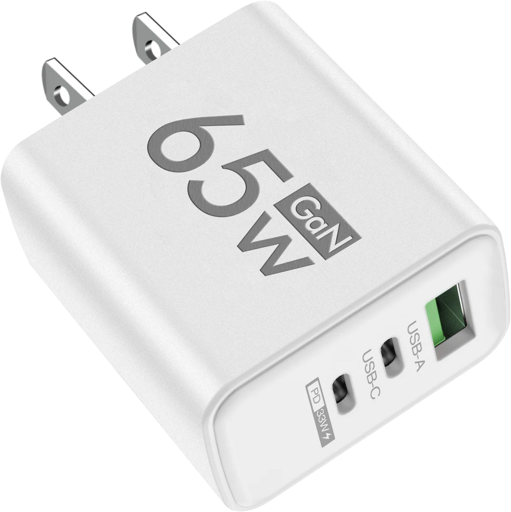 65W GaN USB Charger Type C PD 3 Ports Fast Charging Cellphone Adapter Quick Charge 3.0 For iPhone 16 15 Xiaomi 15 Samsung Huawei