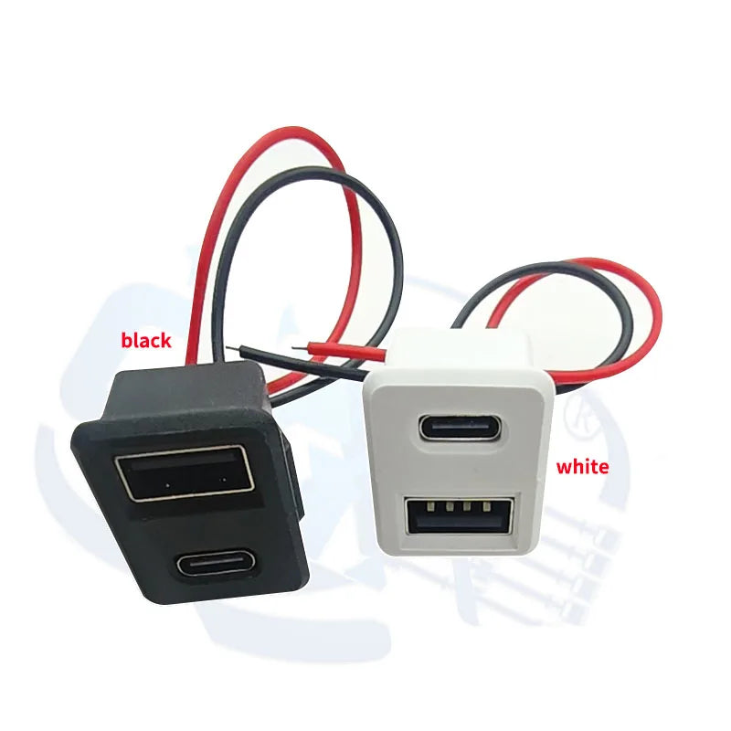 USB 2.0 Connector Female Socket Dual Layer Type C and USB Po