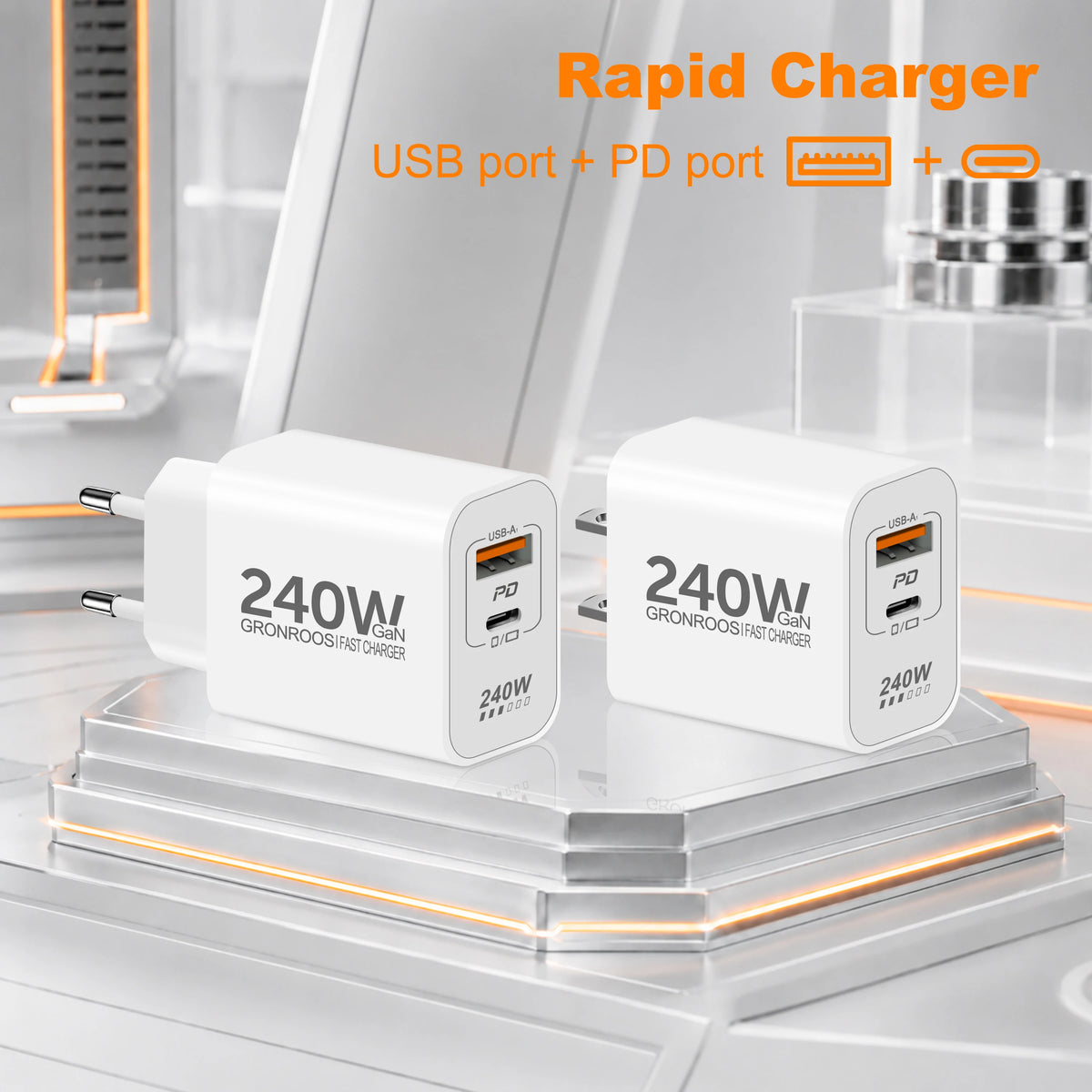 240W GaN PD USB C Charger For iPhone 17 16 15 14 13 12 Pro M