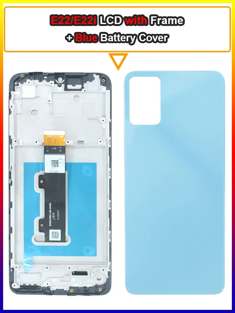 AMOLED LCD for Motorola Moto E22 E22i LCD Display Touch Screen Digitizer Assembly Replacement With Frame for Moto E22i Phone LCD