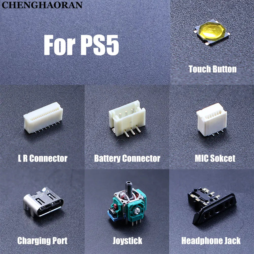 2pcs For PS5 Controller Charging Port Joystick Earphone Jack