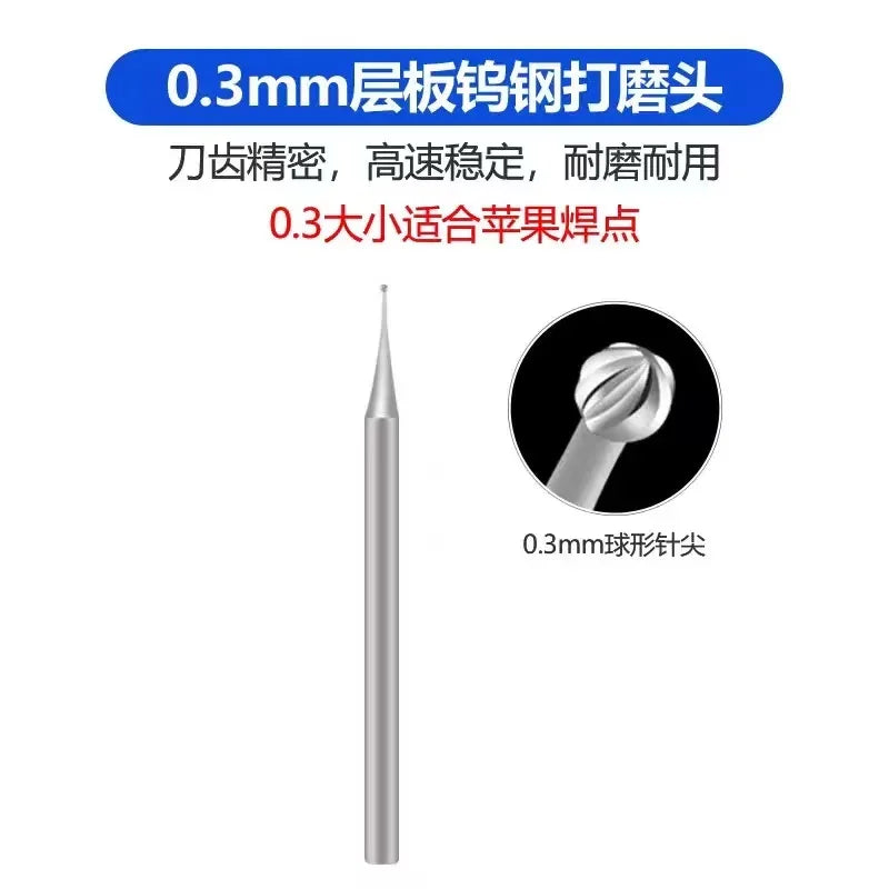 Rabbitfix 0.3mm/0.4mm 0.5mm Ultra-Fine Grinding Needle 2.35mm Ball Tip High Hardness Engraving Tool for Mobile Phone Repair