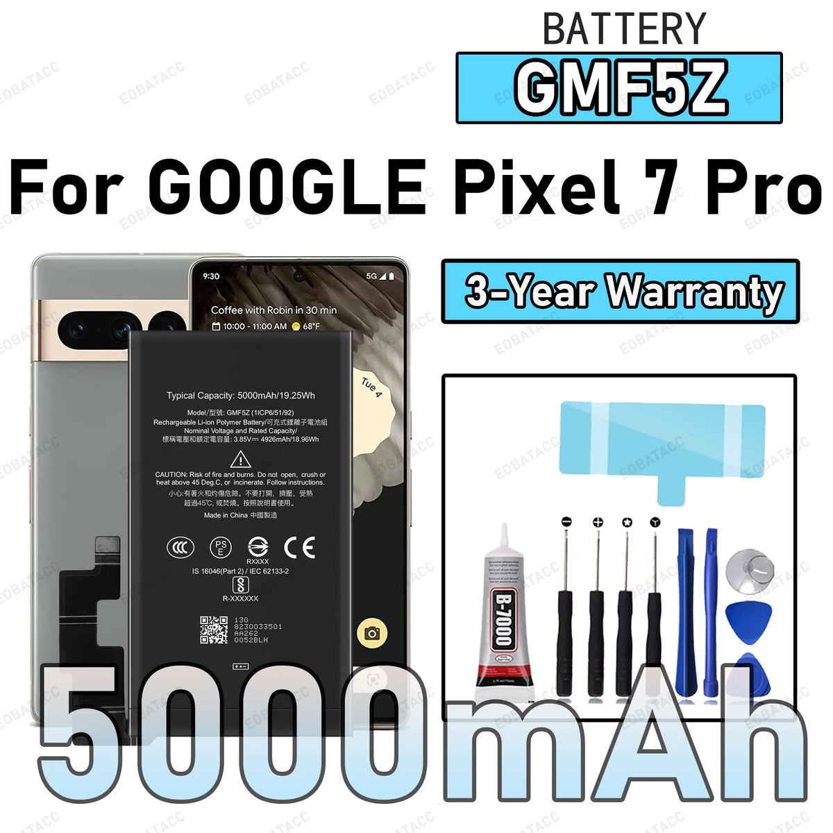 100% New Zero Cycle GMF5Z Battery For GOOGLE Pixel 7 Pro Pho