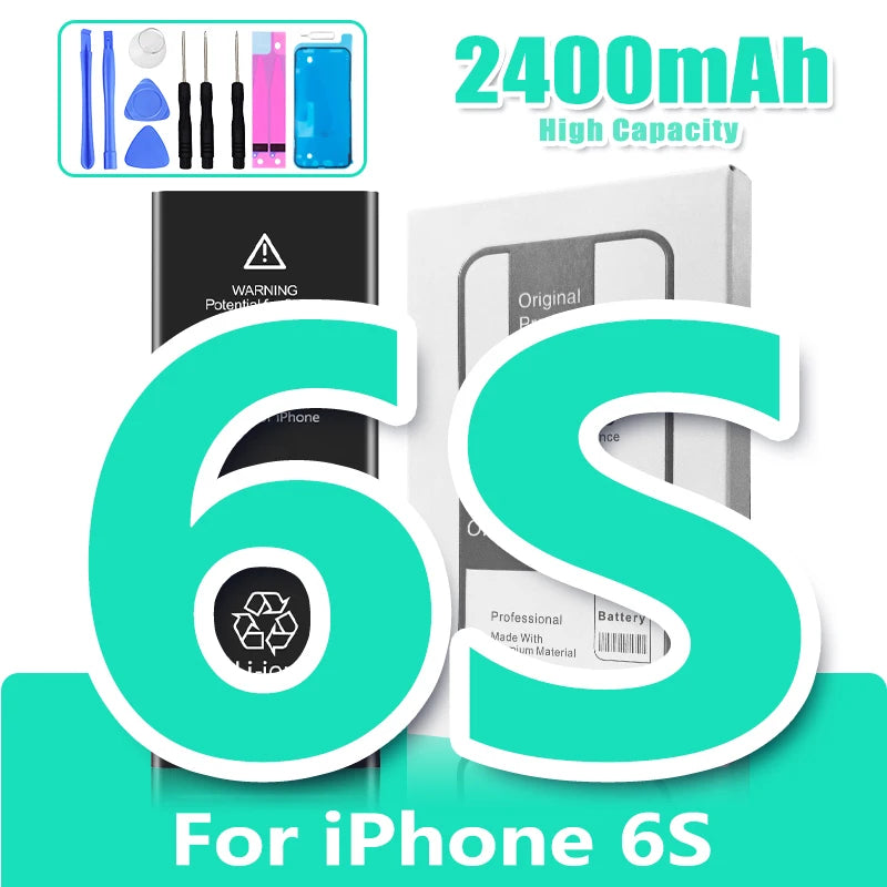 Battery for iPhone 6S 6 Plus 7 8 X XR XS Max 11 11 Pro Mobile Phone Replacement Cell High Capacity with Free Tools Set DIY
