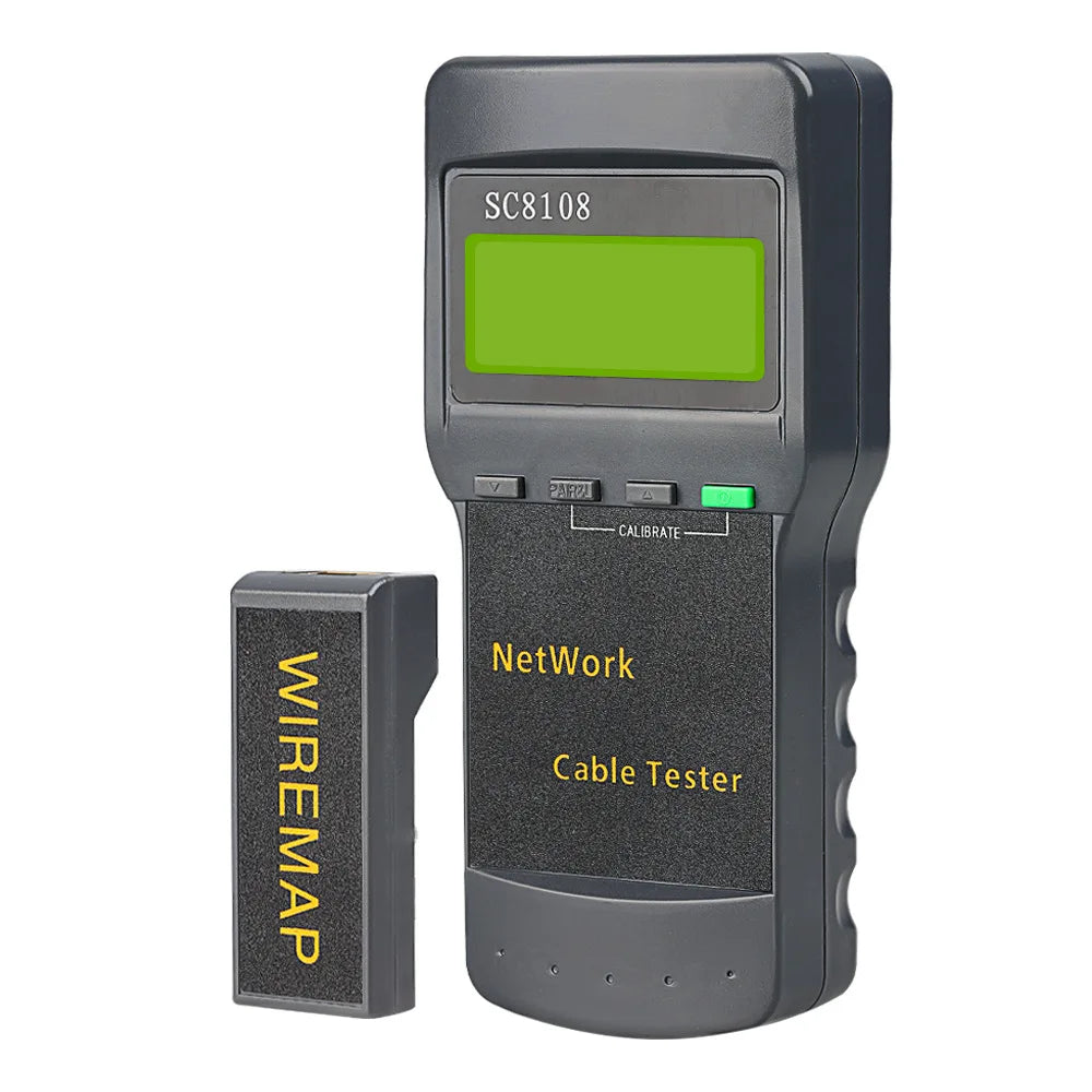 SC8108 Portable LCD Network Tester Meter&LAN Phone Cable Tester Meter with LCD Display CAT5 RJ45