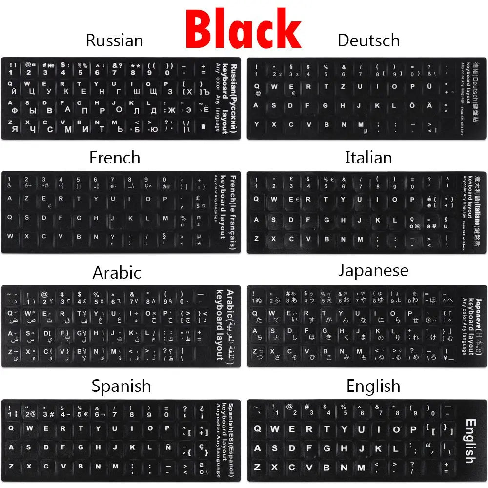 DIY Multi-language Keyboard Stickers Spanish/English/Russian