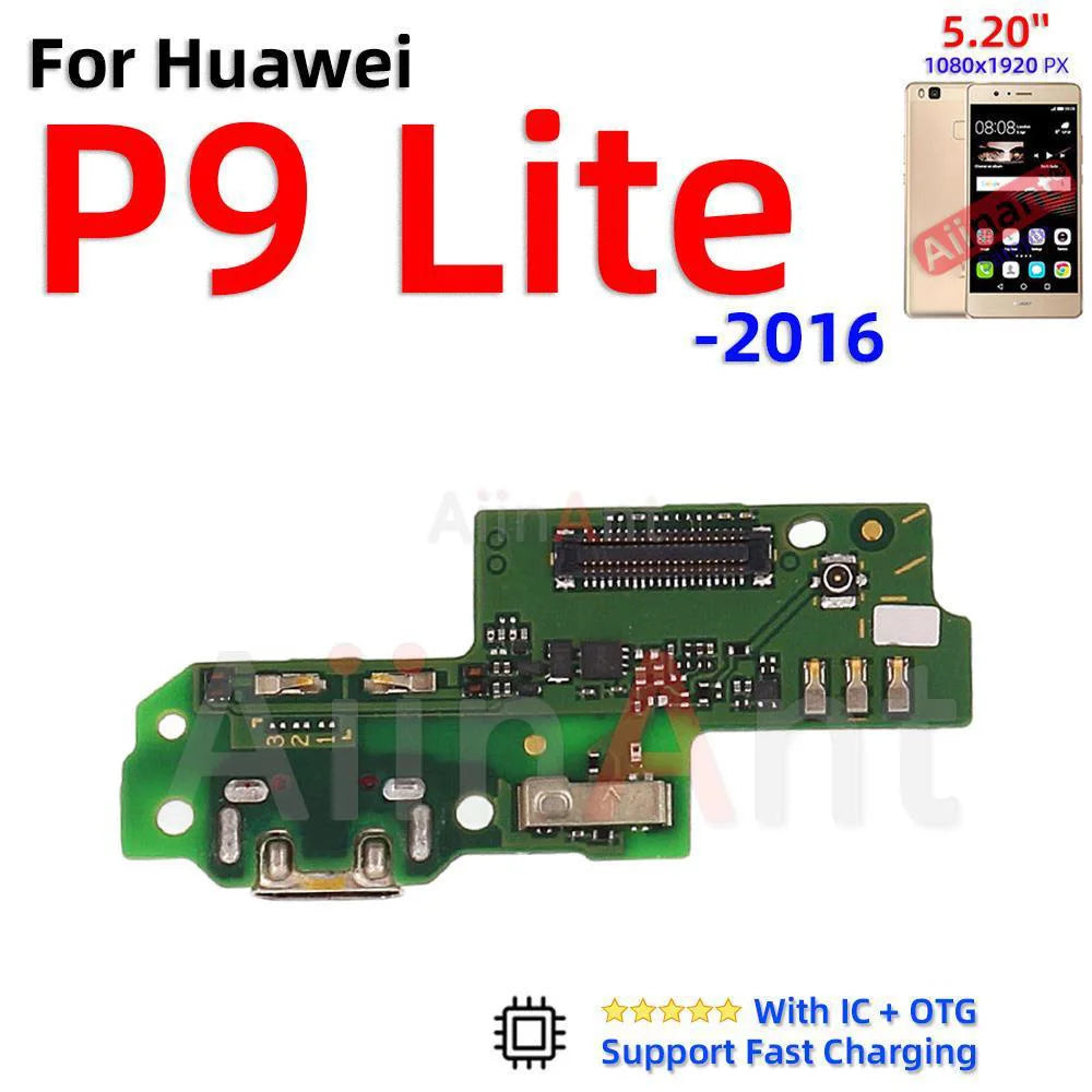 Aiinant Dock USB Charger Connector Mic Charging Port Board Flex Cable For Huawei P8 P9 P10 Lite Plus 2016 2017 Phone Parts