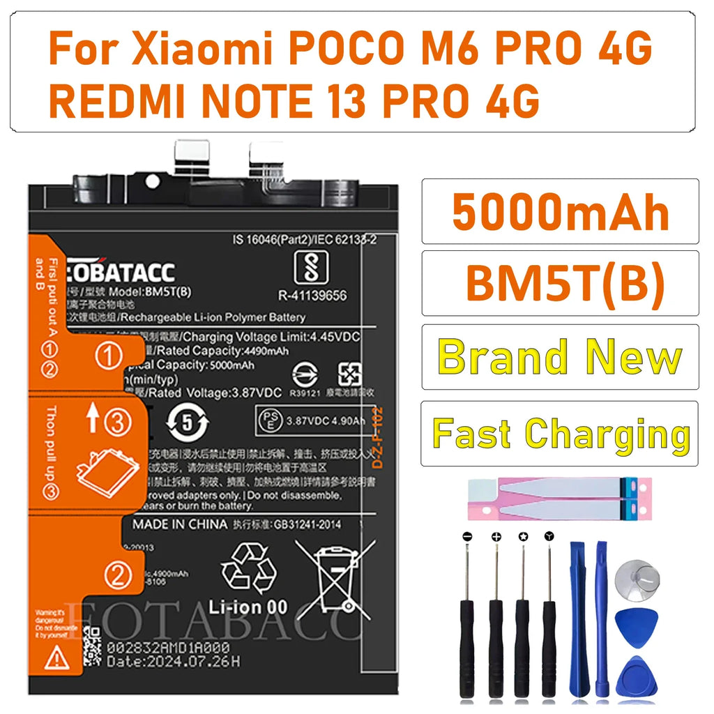 2026 YEARS BATTERY BM5T-B 5000mAh Battery for Xiaomi POCO M6