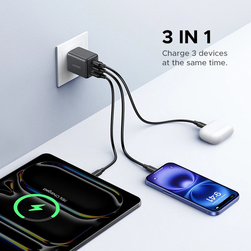 US Plug UGREEN 20W 30W GaN Charger Mini PD 3.0 USB C Phone C